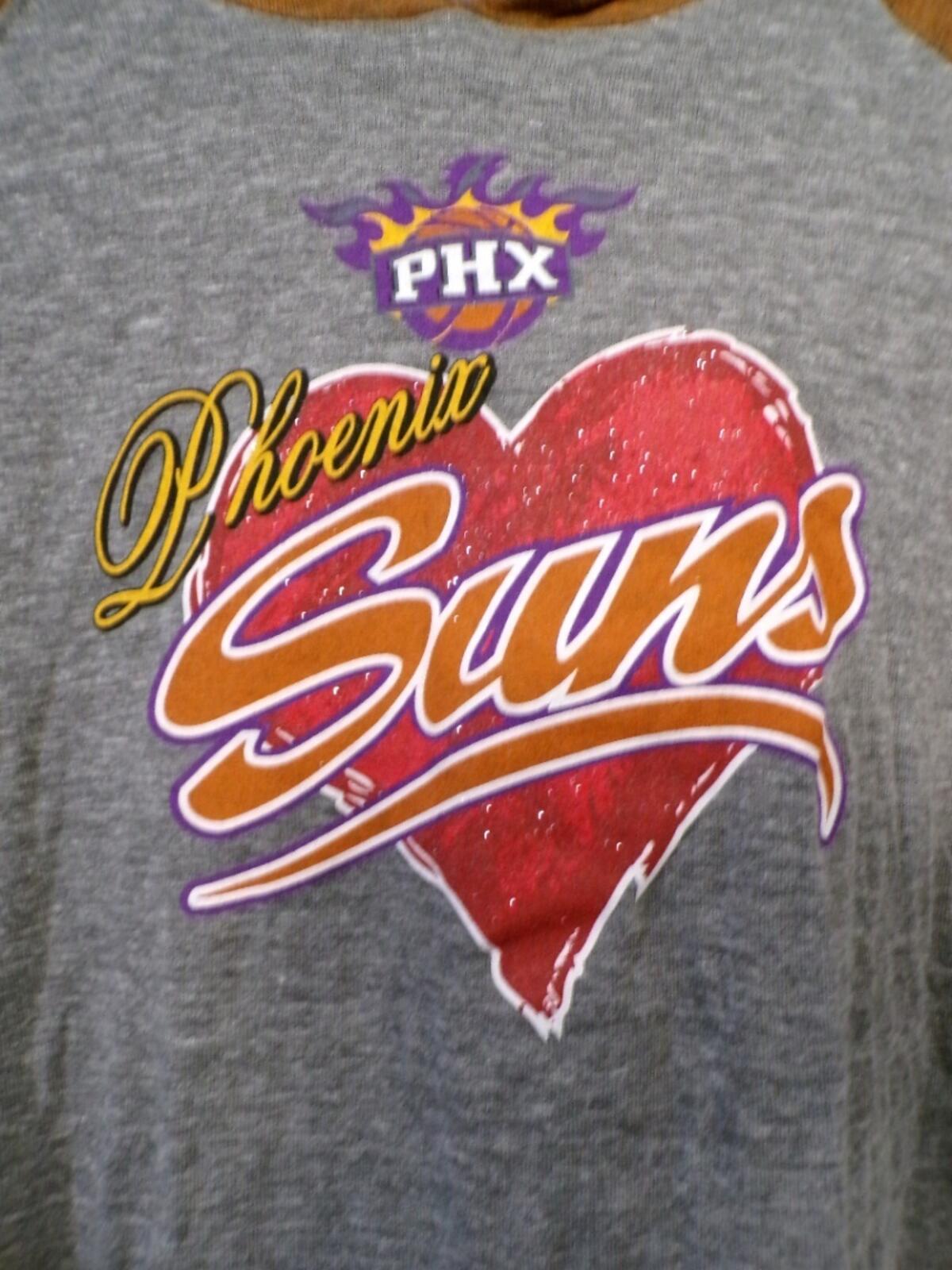 Women's Phoenix Suns Hearts Pullover Hoodie Raglan Long Sleeve Size L