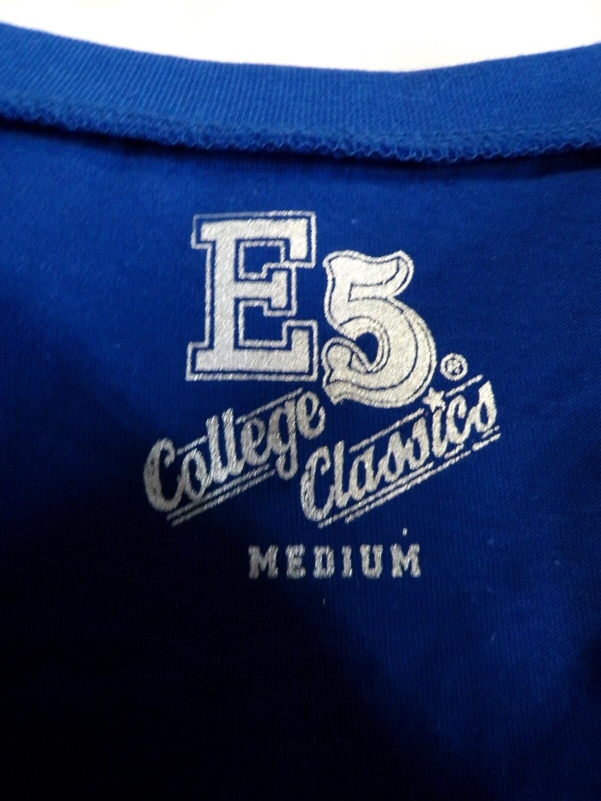E5 College Classics Women's Kansas Jayhawks Blue Cropped T-Shirt Medium
