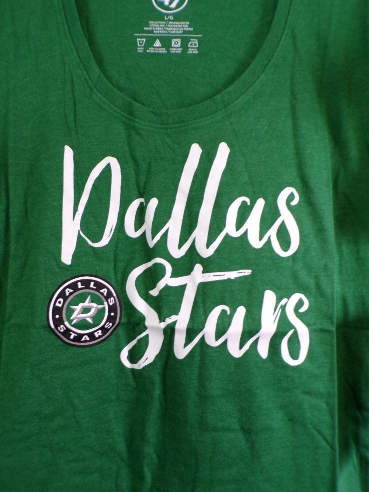 Dallas Stars Women's Tank Top Large Green Scoop Tee