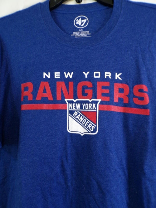 47 Brand New York Rangers Men's Large Blue Graphic T Shirt L/G