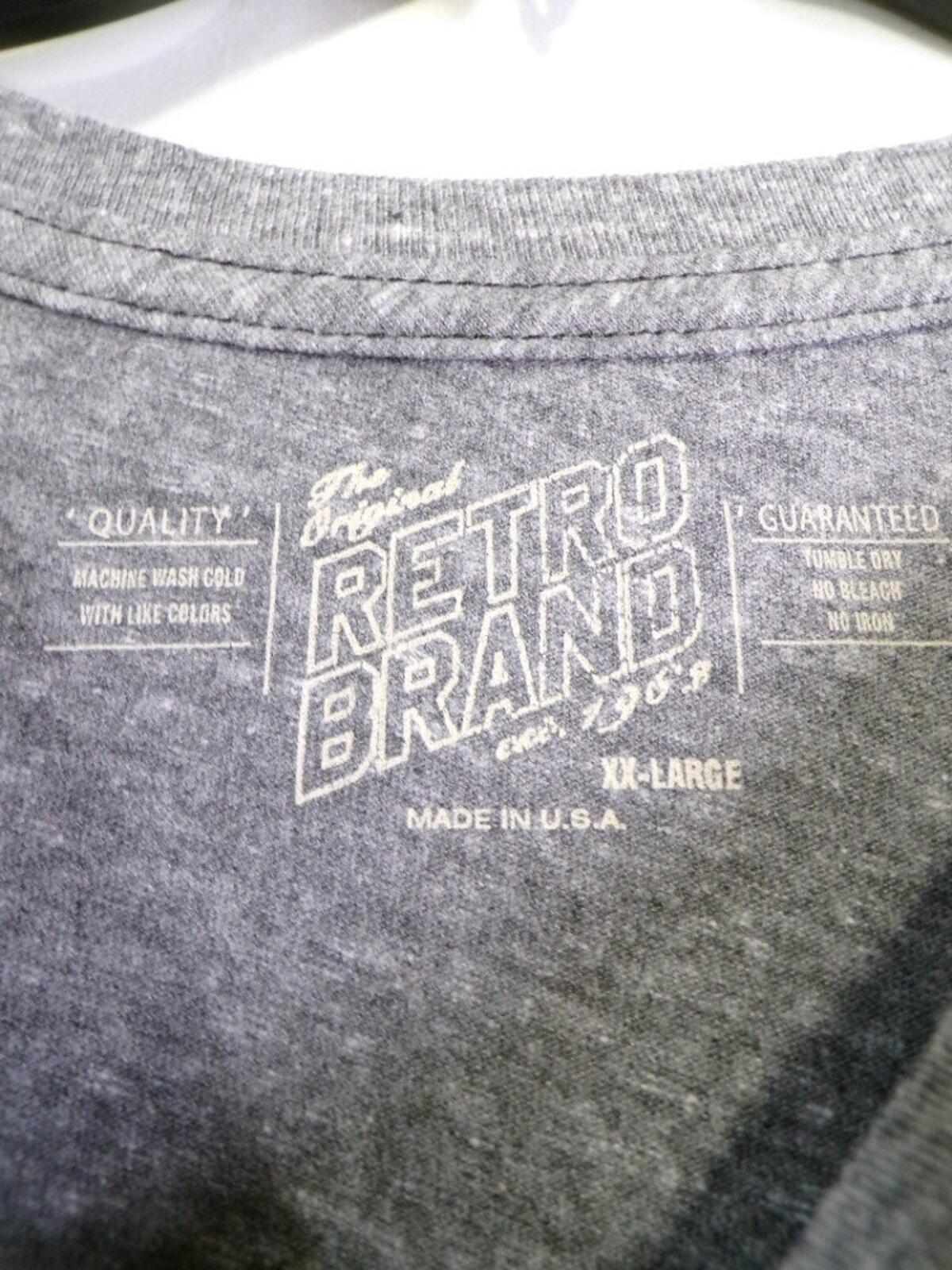 Retro Brand NDSU BISON Men's T-Shirt 2XL Heather Gray North Dakota State