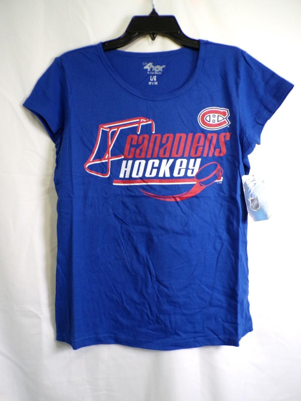 G-III 4Her by Carl Banks Women's Montreal Canadiens Hockey Blue Scoop T Shirt L