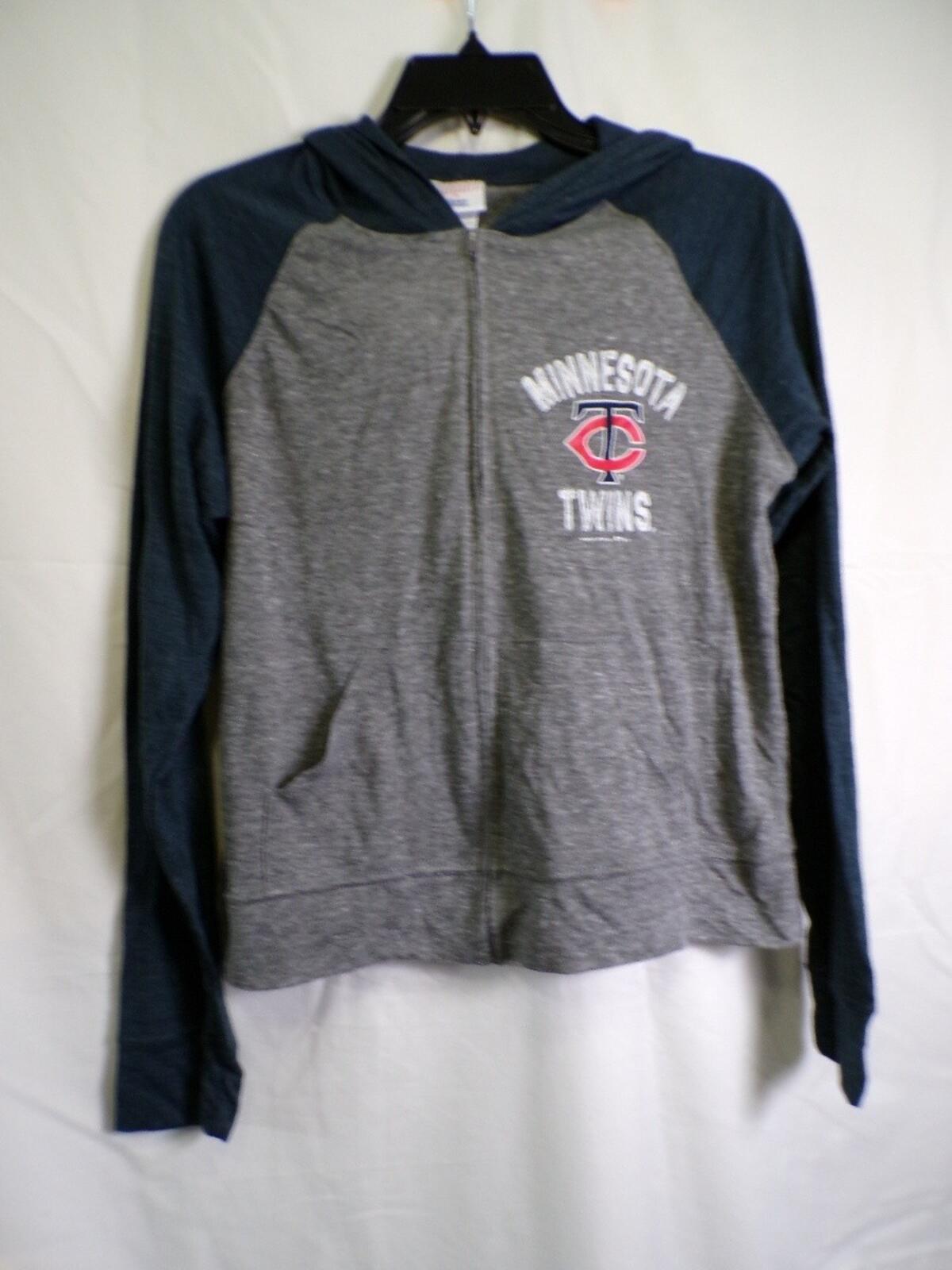 Campus Lifestyle Minnesota Twins Boys L Full Zip Hooded Sweatshirt Gray Navy