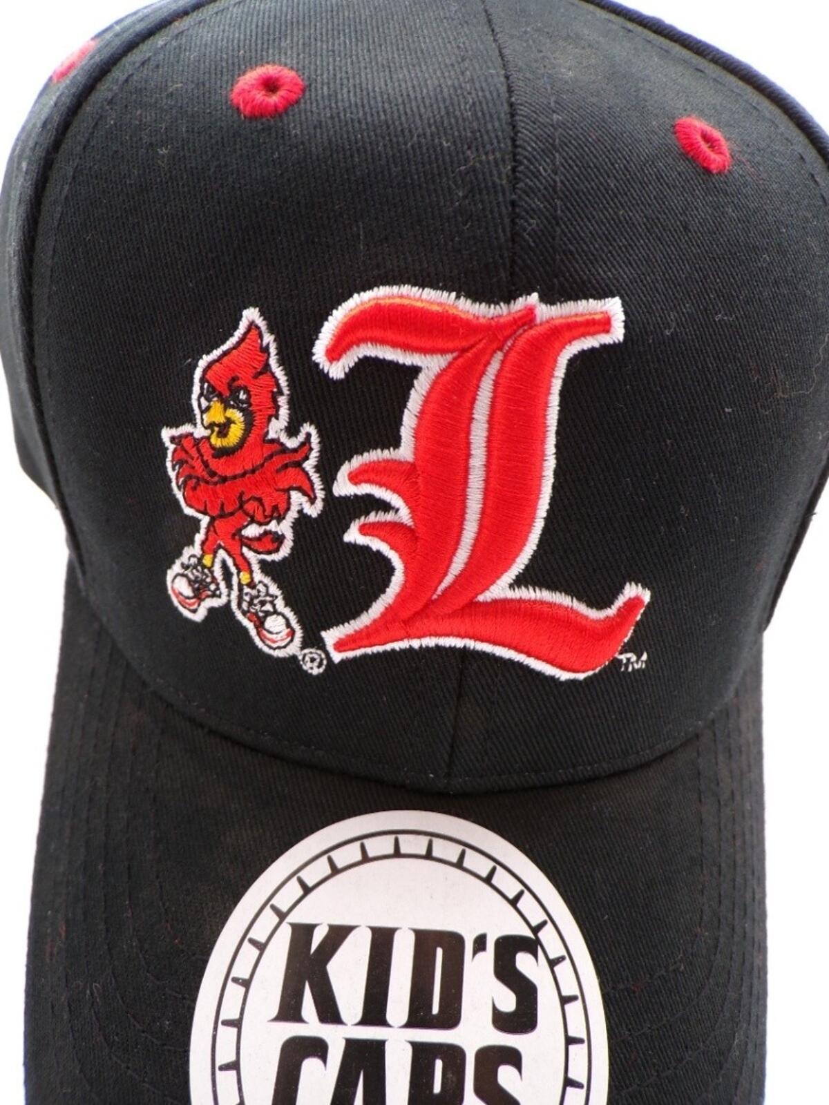 Louisville Boys L Logo Baseball Cap Black Red Kids One Size Official
