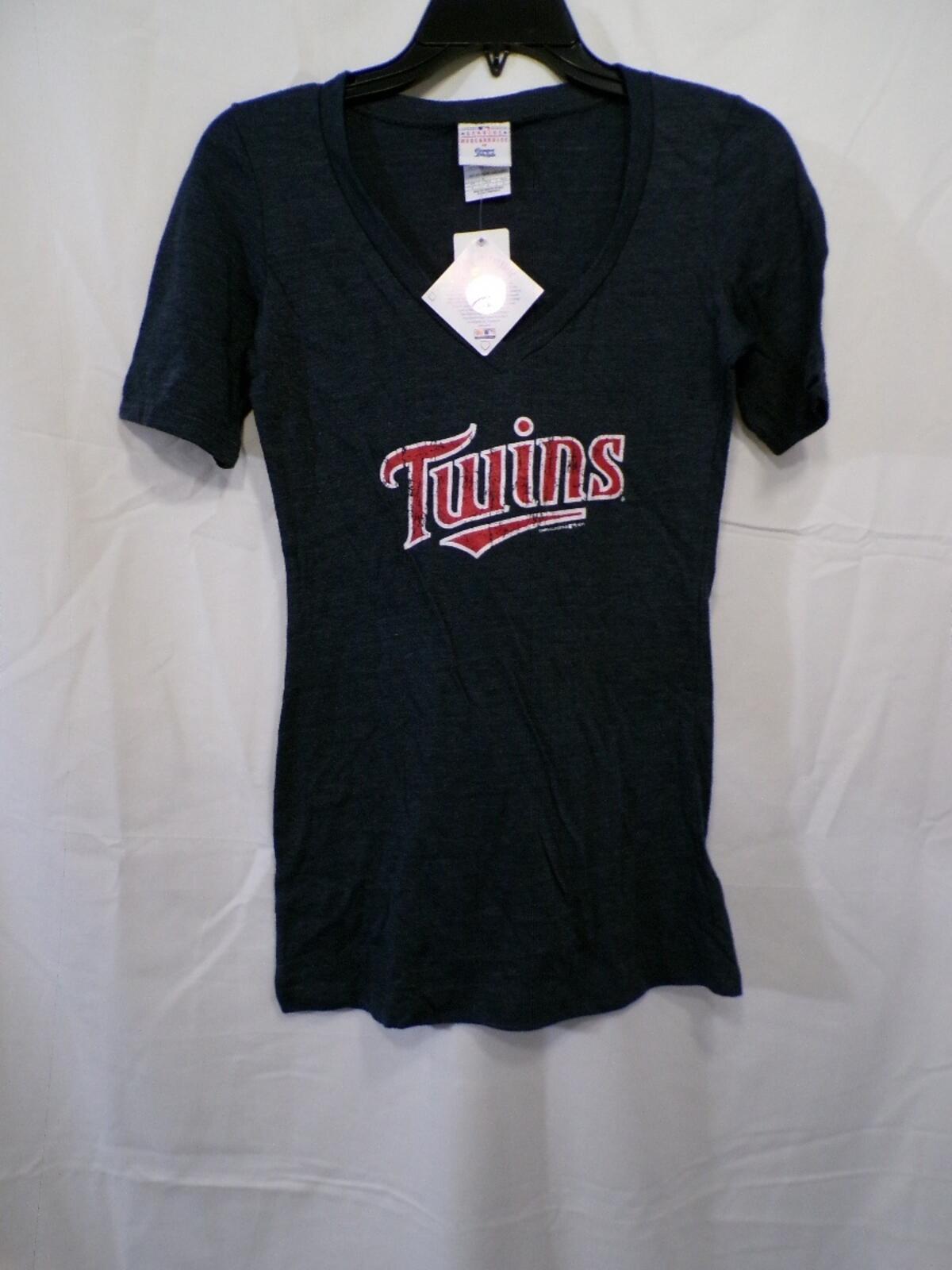 Campus Lifestyle Women's Twins V-Neck T-Shirt Navy Heather Size S