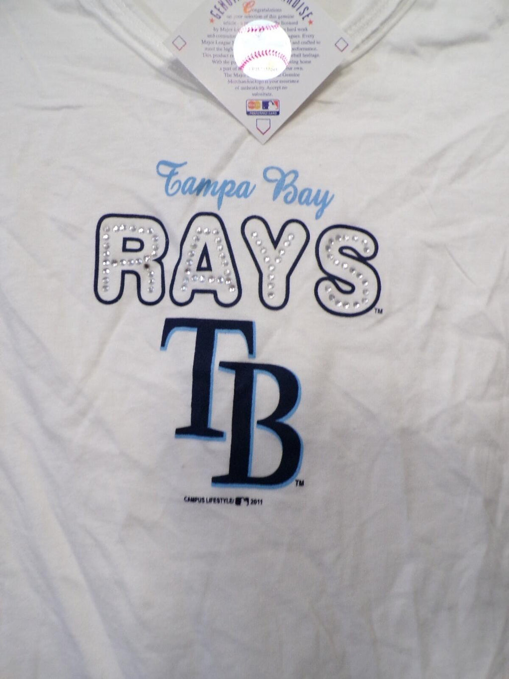 Campus Lifestyle Tampa Bay Rays Women's V-Neck T-Shirt S White