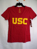 USC Trojans Women's V-Neck T-Shirt S Cardinal Red