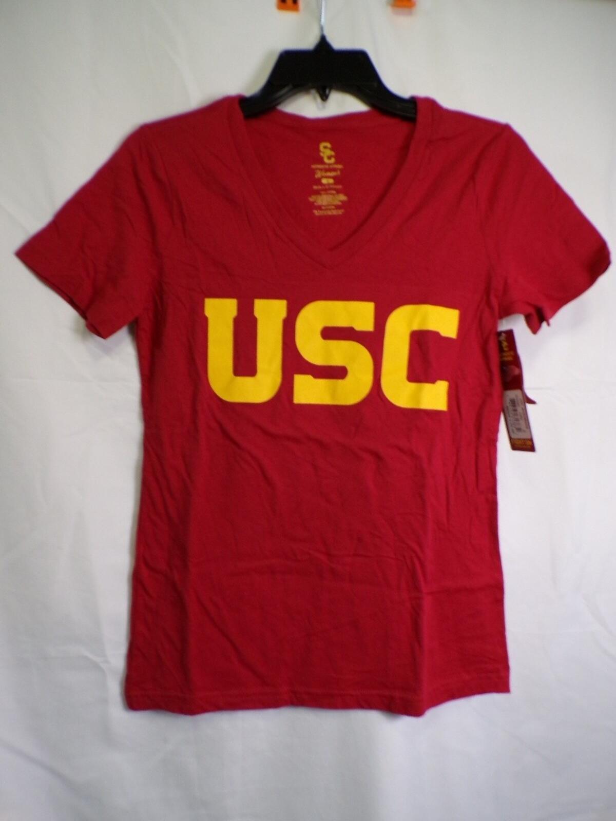 USC Trojans Women's V-Neck T-Shirt S Cardinal Red
