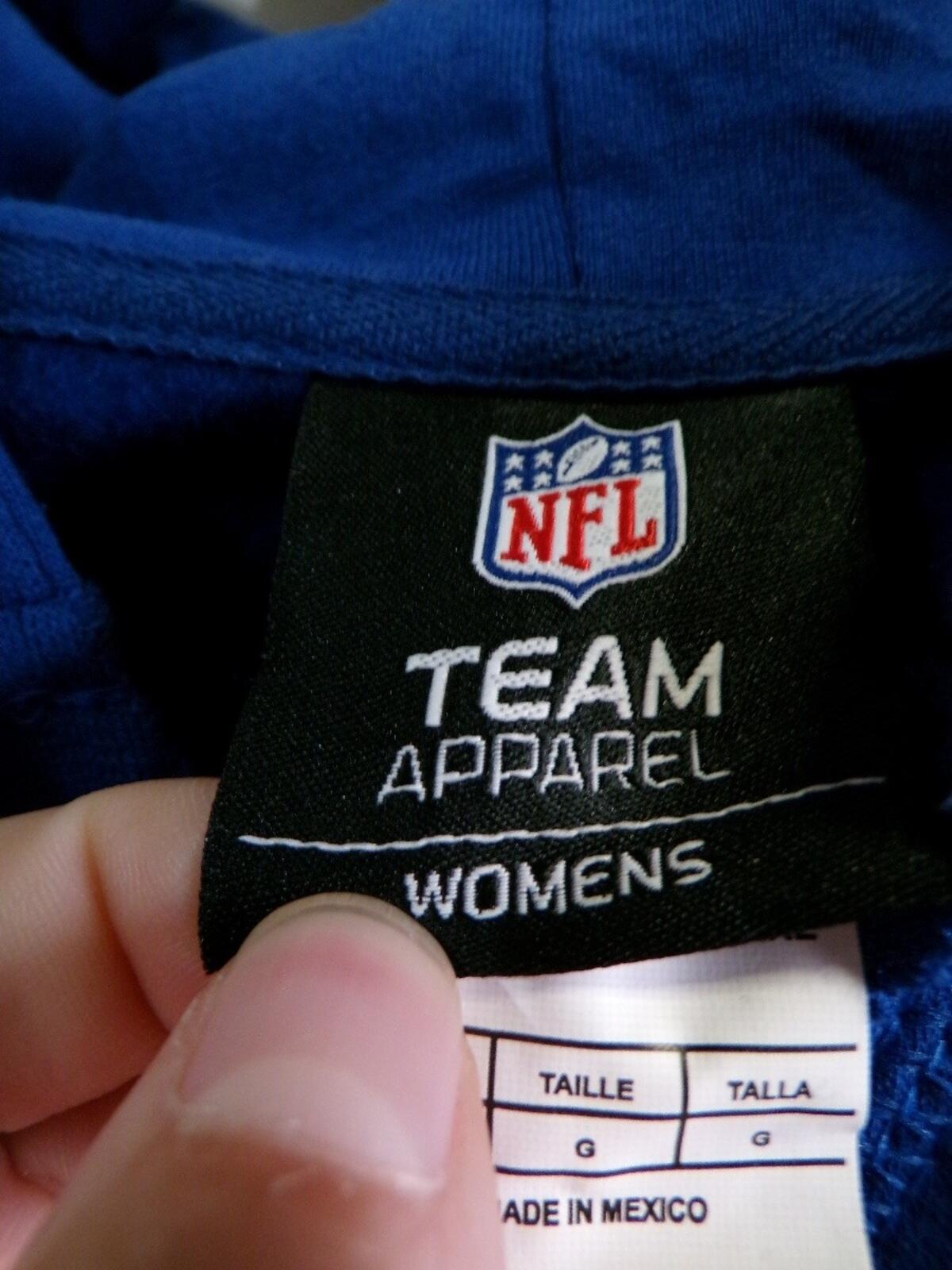 Women's Colts Team Apparel Pullover Hoodie Large Blue Embroidered Logo