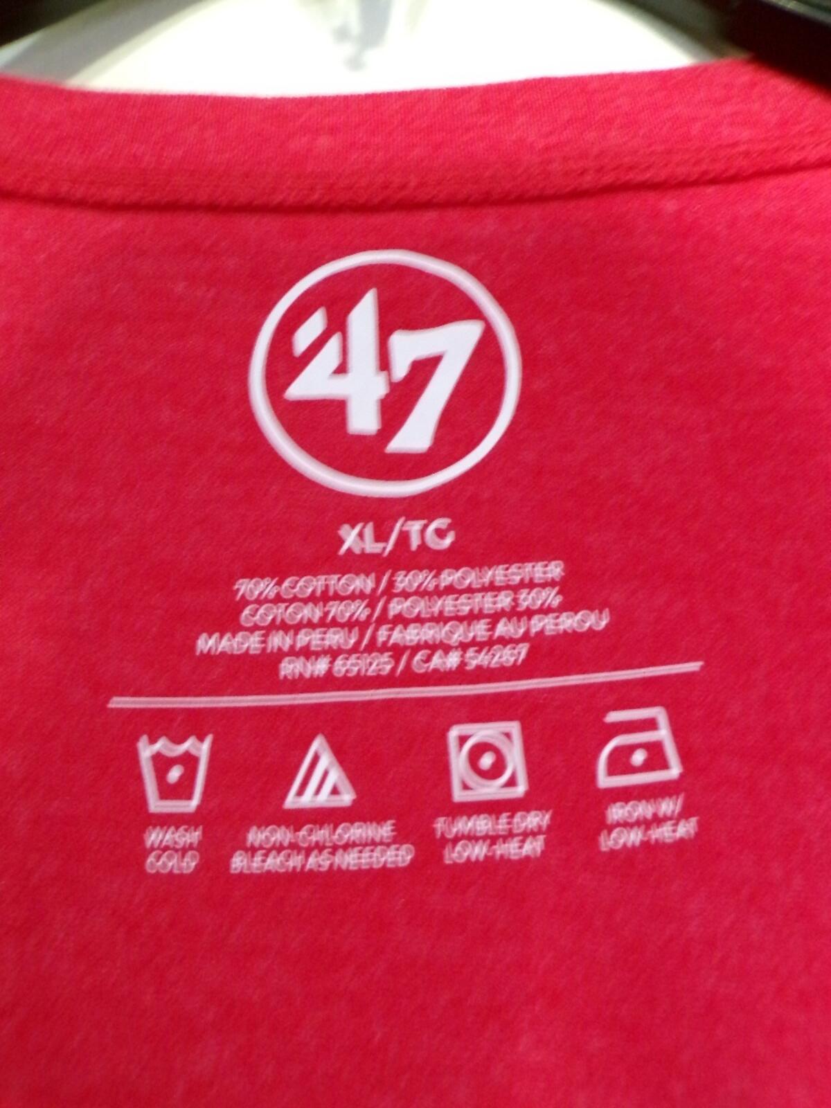 47 Brand Montreal Canadiens Women's T-Shirt Large Red Scoop Neck Jersey