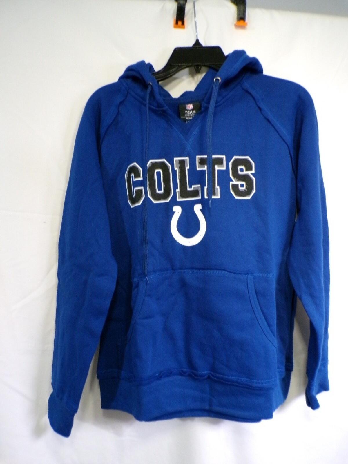 Team Apparel Womens M Colts Royal Blue Pullover Hoodie Horseshoe
