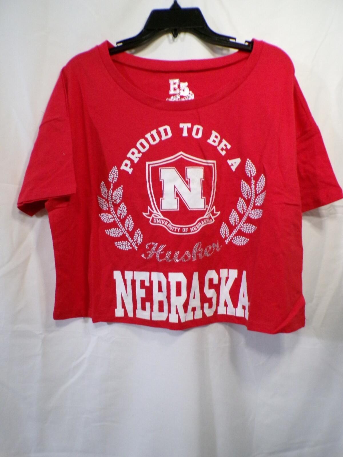 E5 College Classics Women's Red Cropped T-Shirt Nebraska Huskers L