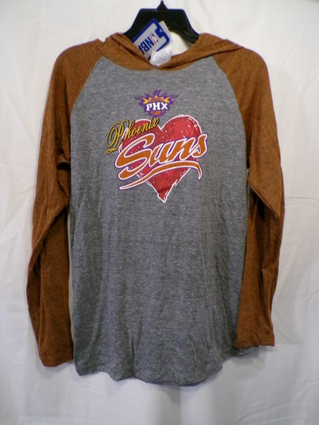 Women's Phoenix Suns Hearts Pullover Hoodie Raglan Long Sleeve Size L