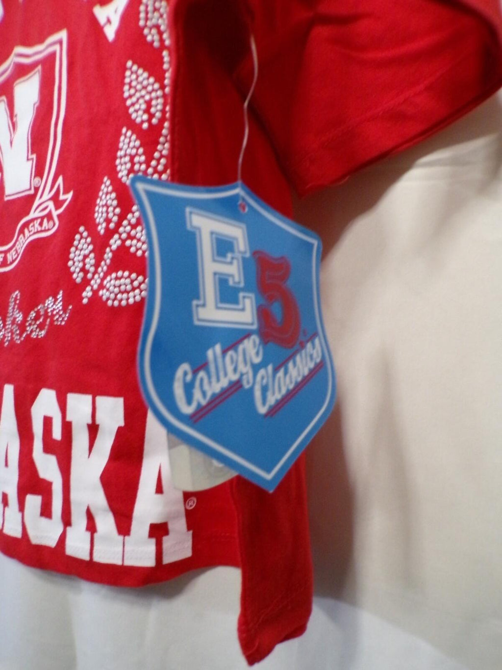 E5 College Classics Nebraska Huskers Women's Red Cropped T-Shirt Large