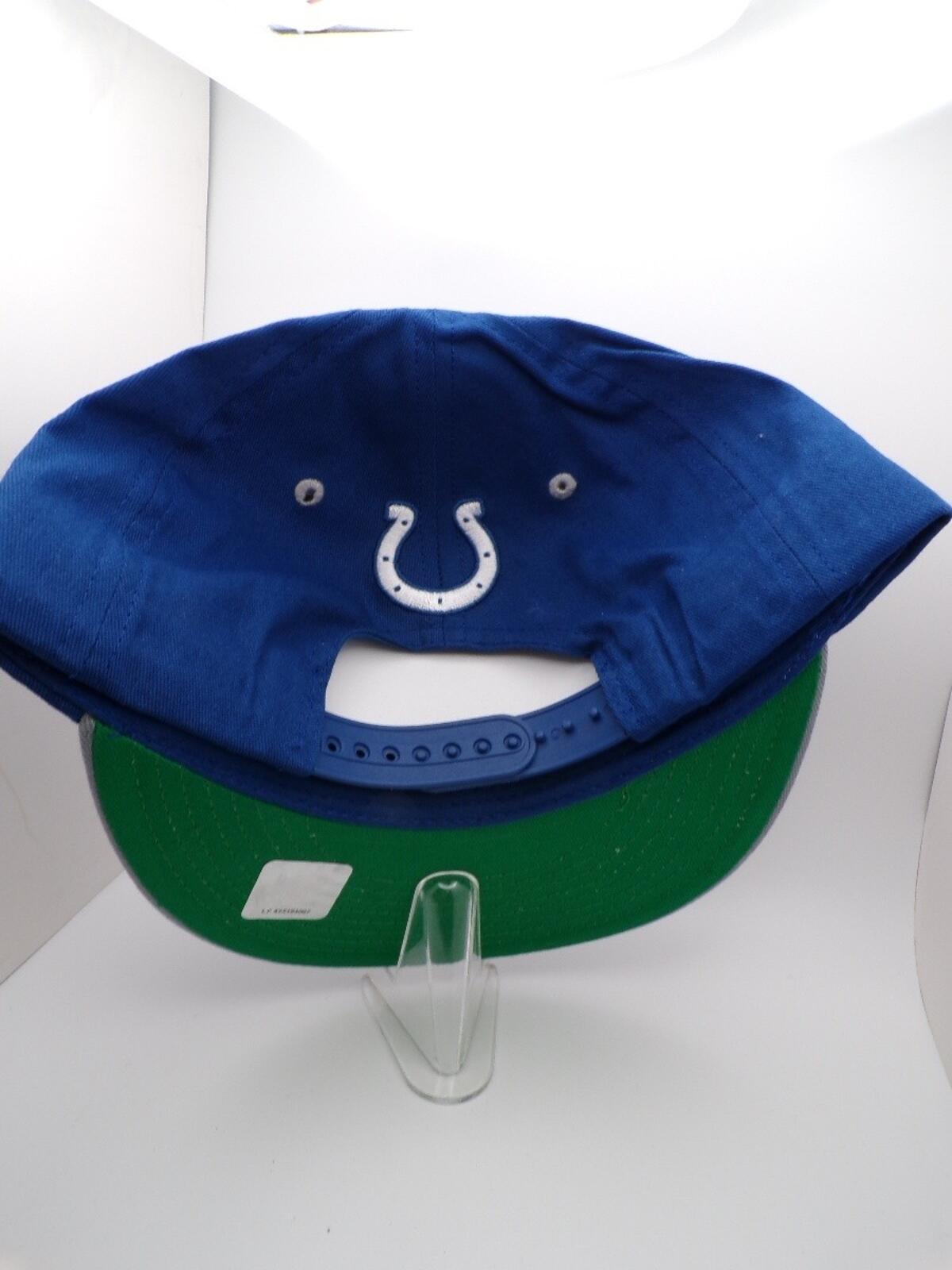 Indianapolis Colts Snapback Flat Bill Hat Blue Gray Adjustable OSFA Men