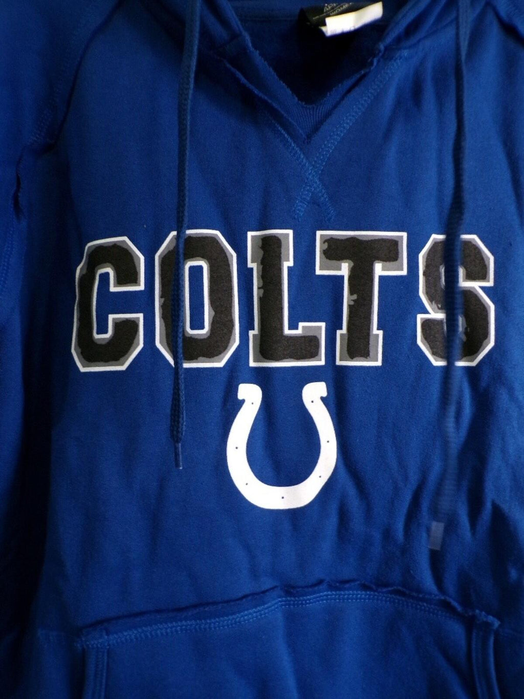 Women's Colts Team Apparel Pullover Hoodie Large Blue Embroidered Logo