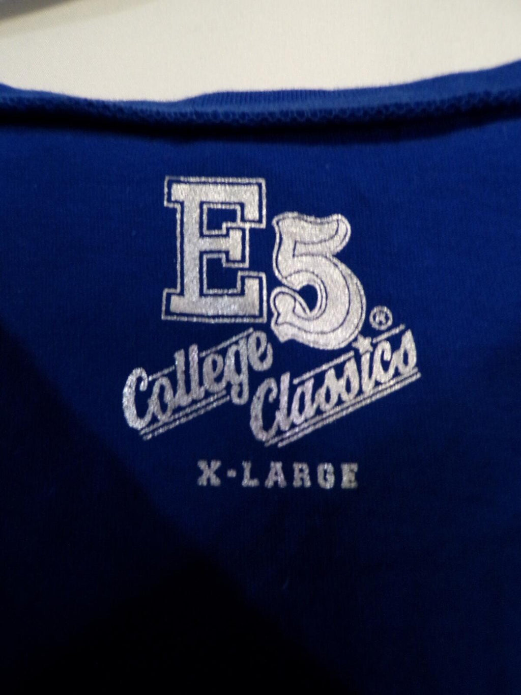 E5 College Classics Kansas Jayhawks Women's Cropped T Shirt XL Royal Blue