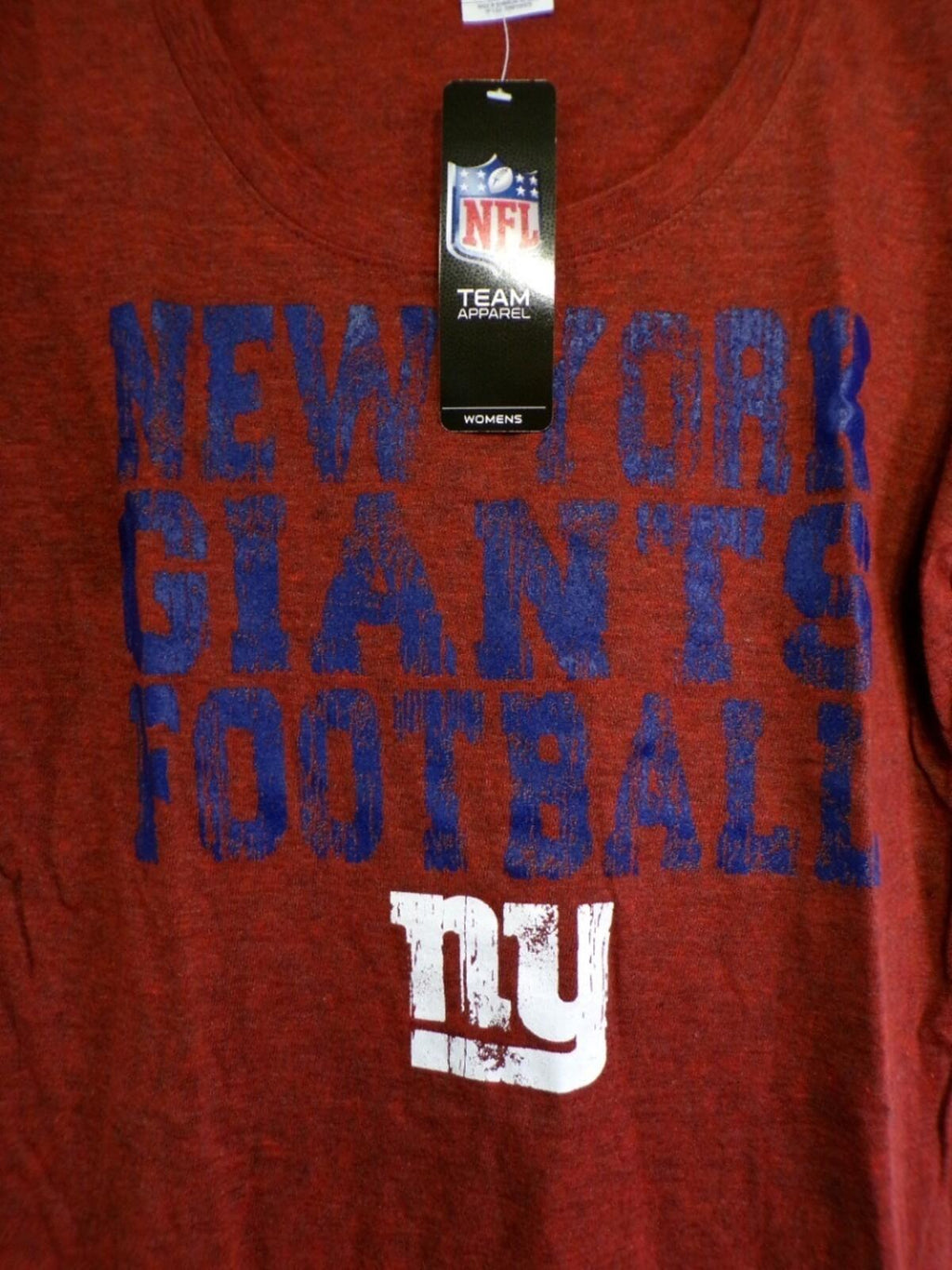 Team Apparel Women's New York Giants T-Shirt Red Large L Jersey