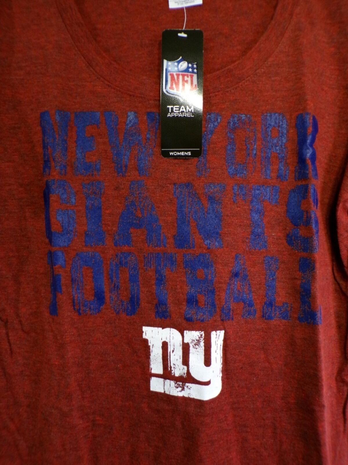 Team Apparel Women's New York Giants T-Shirt Red Large L Jersey