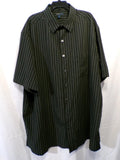 Van Heusen Studio Men 3XLT Short Sleeve Striped Casual Button Up Shirt