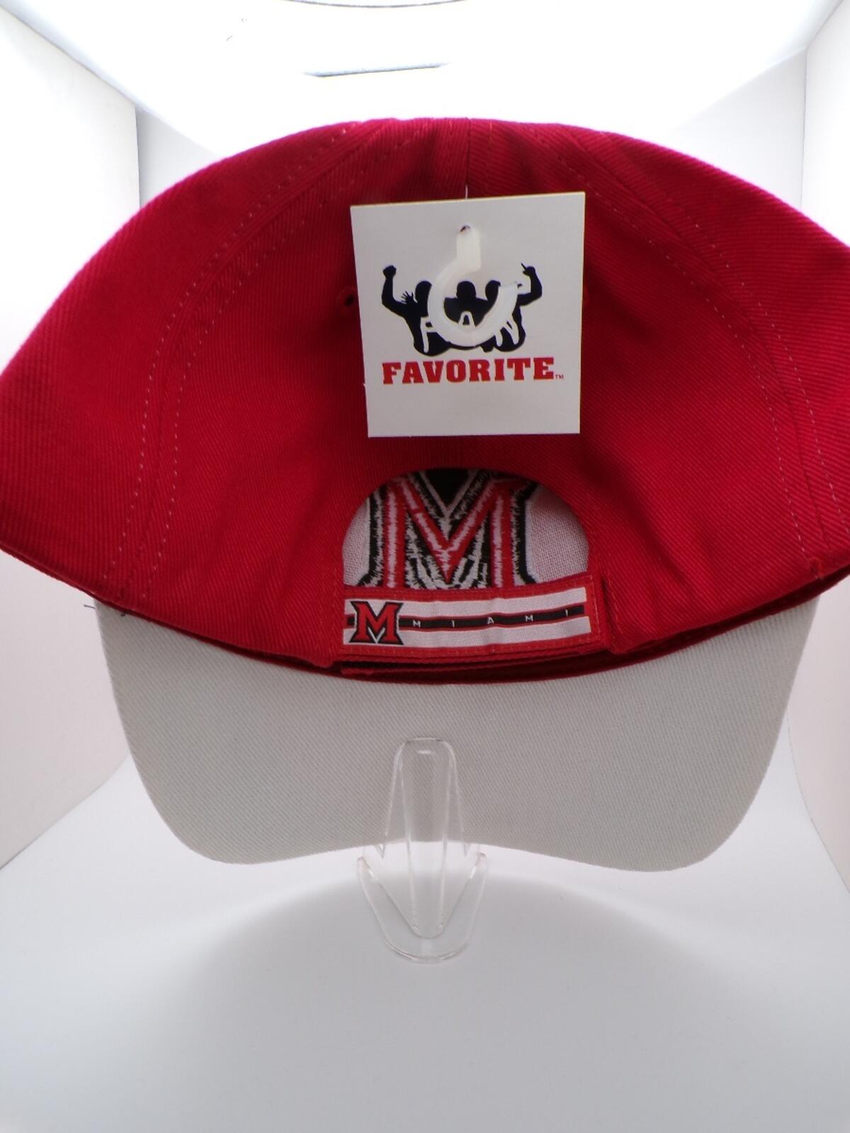 FAVORITE Miami RedHawks Men's Baseball Cap Adjustable M Red Black