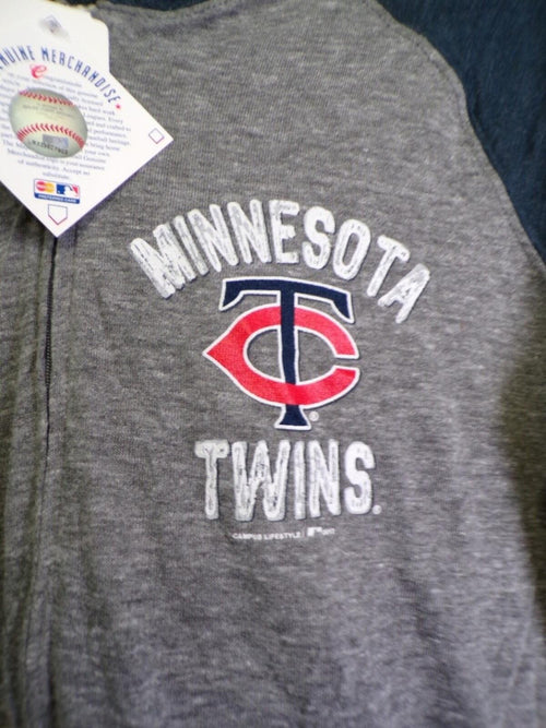 Campus Lifestyle Boys L Minnesota Twins Full Zip Hoodie Gray Navy