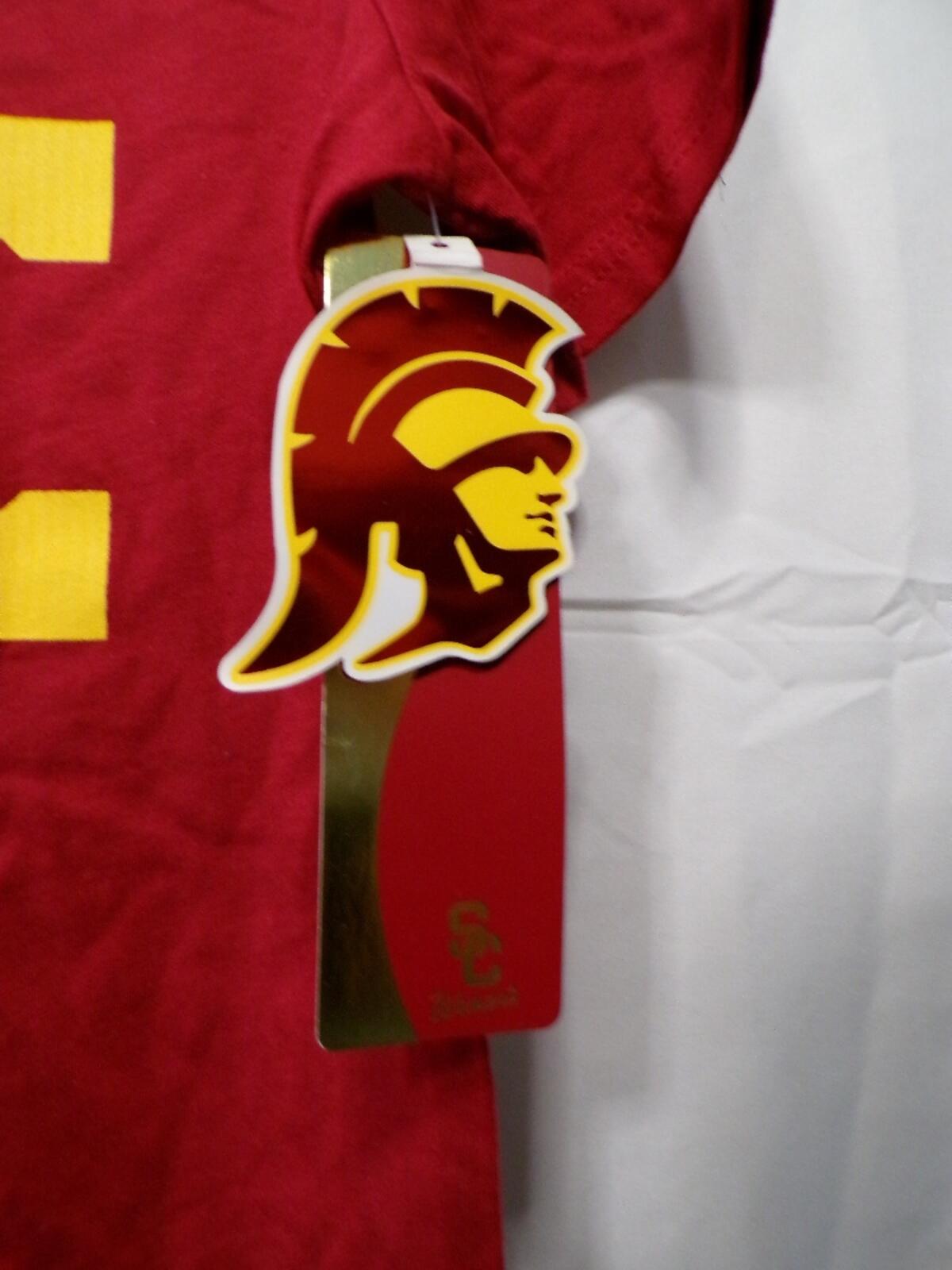 SC Women's Red USC V Neck T Shirt Large 100% Cotton
