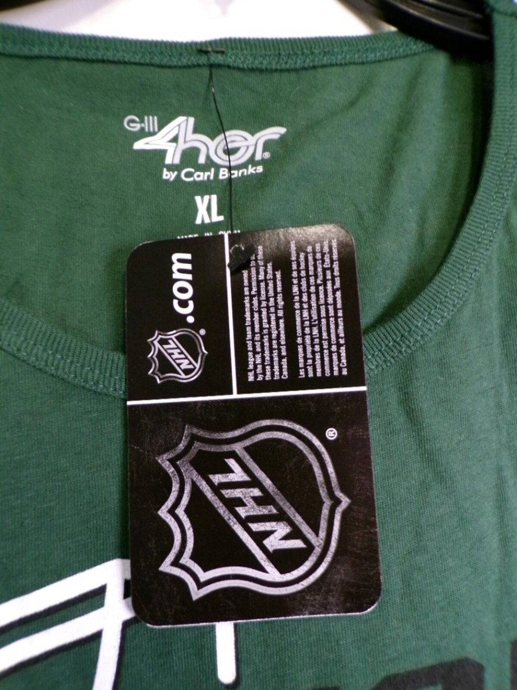 G-III 4Her Women's Dallas Stars T-Shirt XL Victory Green Scoop Neck