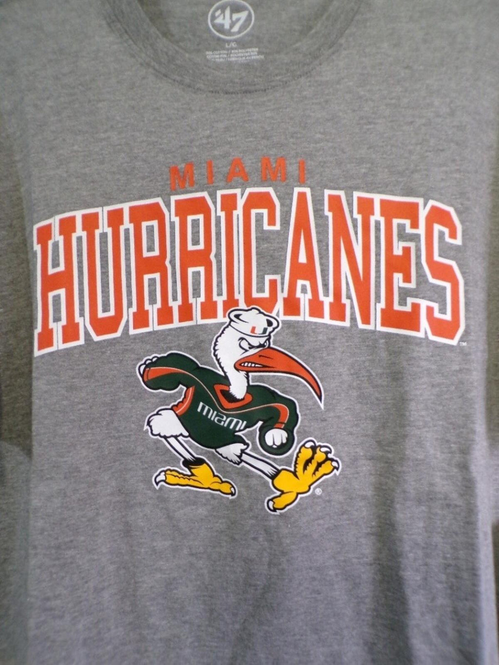 47 Brand Men's L Miami Hurricanes Heather Gray T-Shirt