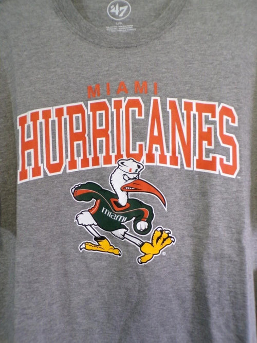 47 Brand Men's L Miami Hurricanes Heather Gray T-Shirt