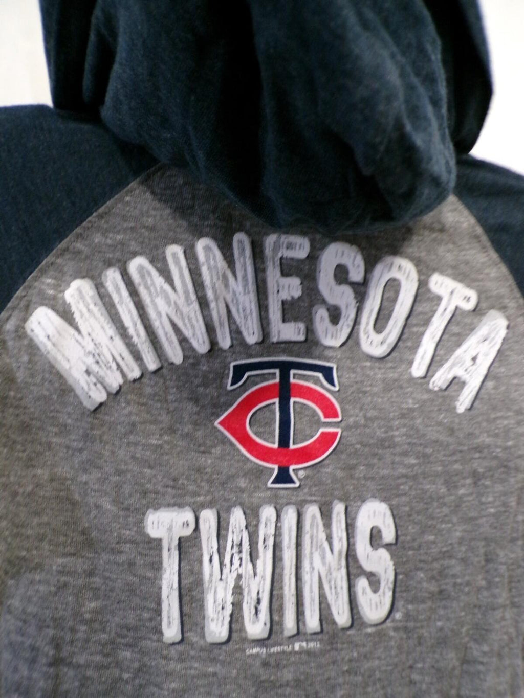 Campus Lifestyle Minnesota Twins Women's Full Zip Hoodie S Gray Navy