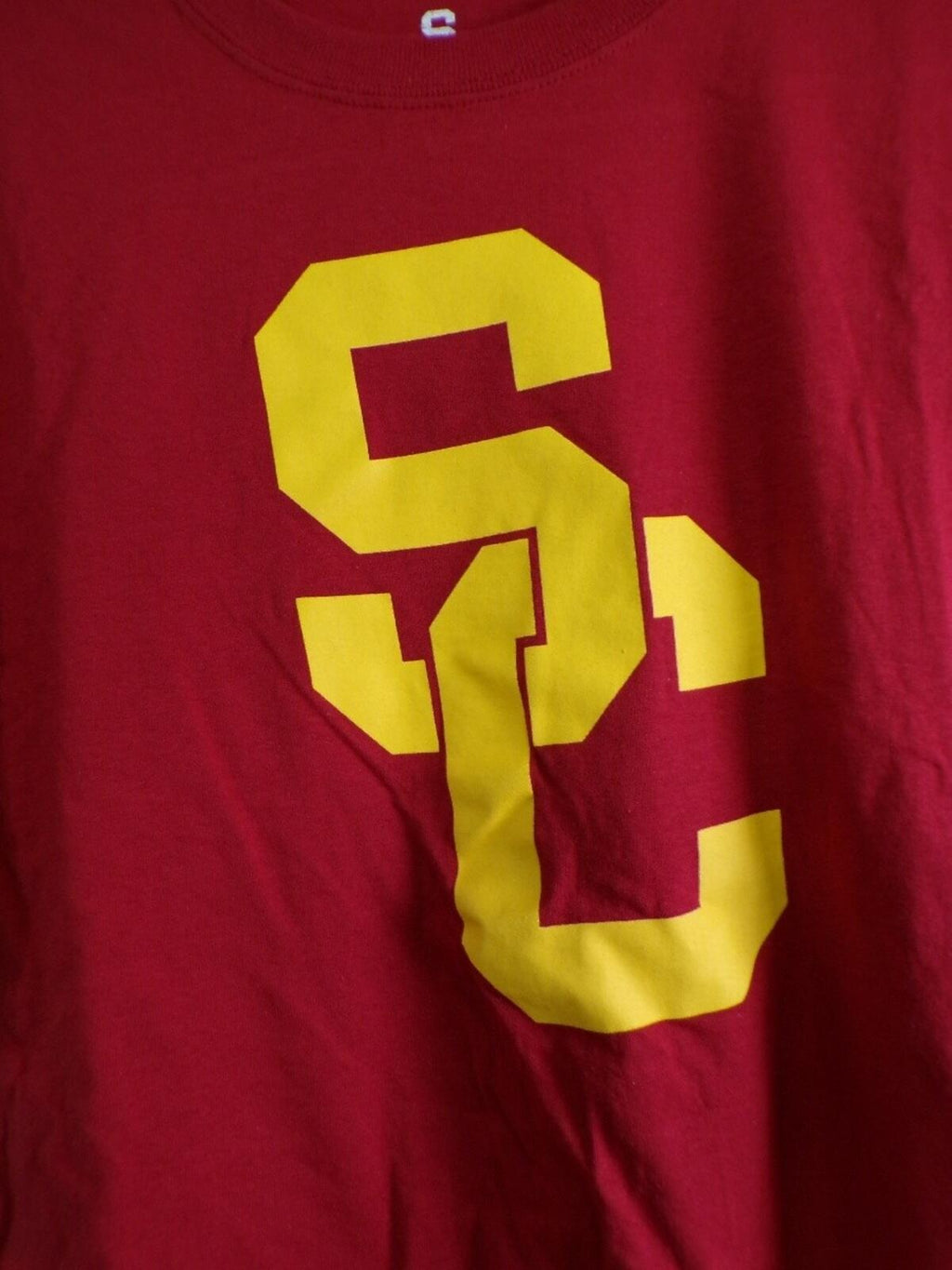 USC SC Trojans Interlock Tee SC400M Men's Large Red 100% Cotton T-Shirt