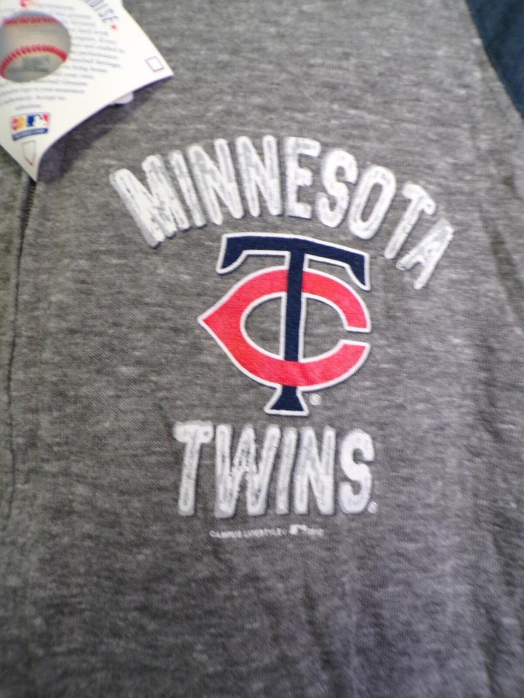 Majestic Minnesota Twins Unisex Kids L Full Zip Hoodie Colorblock Logo