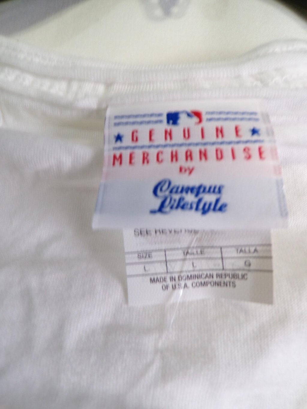 Majestic Women's White V-Neck Minnesota Twins T-Shirt L Rhinestone