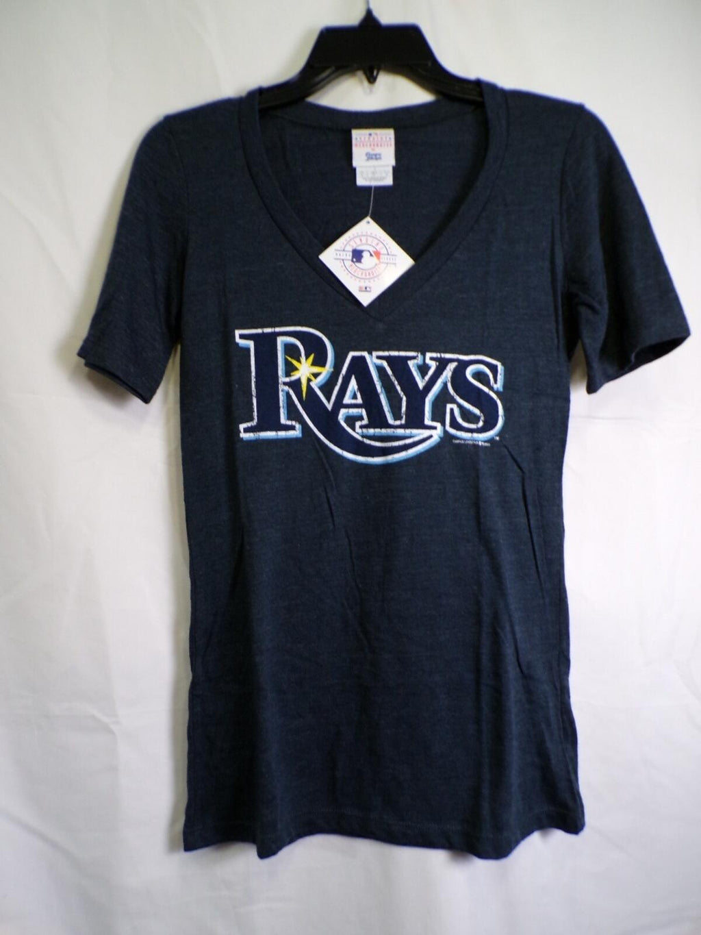 Campus Lifestyle Women's Tampa Bay Rays Heathered Navy V-Neck T-Shirt M