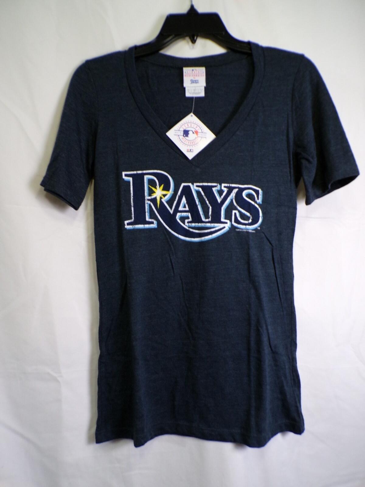 Campus Lifestyle Women's Tampa Bay Rays Heathered Navy V-Neck T-Shirt M