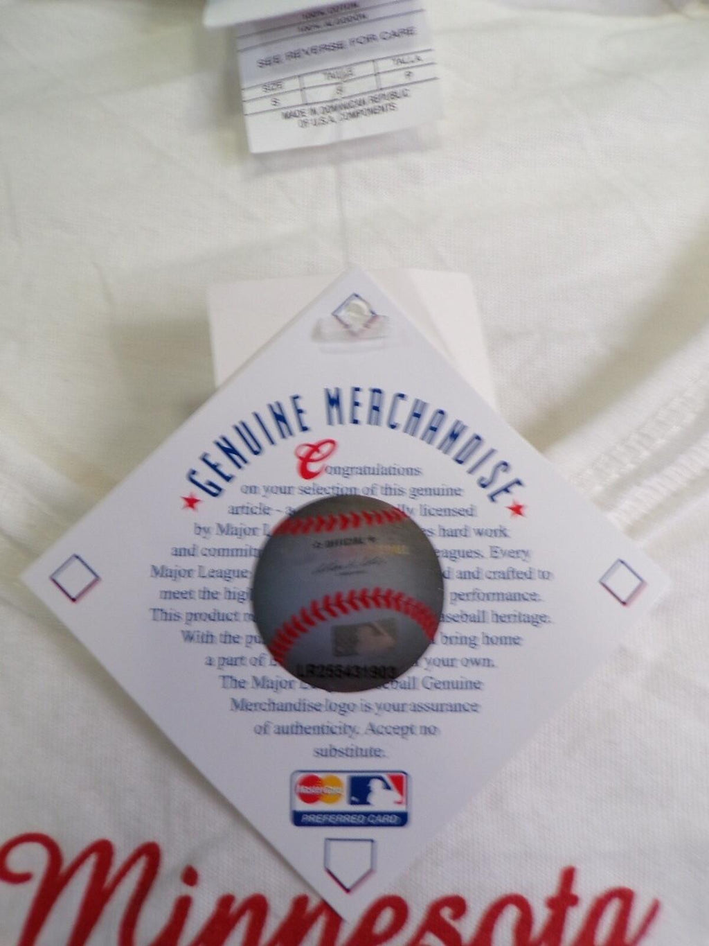 Genuine Merchandise Minnesota Twins Women's V-Neck T-Shirt S Rhinestone