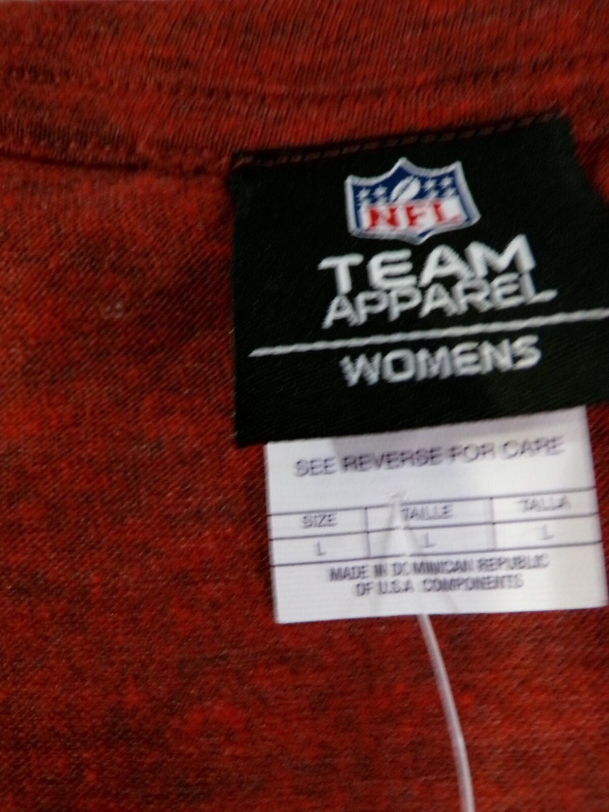 Team Apparel Women's New York Giants T-Shirt Red Large L Jersey