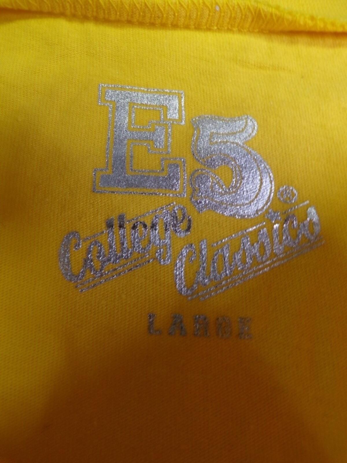 E5 College Classics Women's Cropped Mizzou T-Shirt Large Yellow