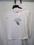 Tampa Bay Rays Women's V Neck T Shirt M Genuine Merchandise Rhinestone