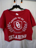 E5 College Classics Oklahoma Sooners Women's T-Shirt Medium Red OU Crest