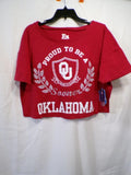 E5 College Classics Women's Cropped T-Shirt Medium Crimson OU Sooners