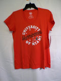 47 Brand Women's Miami Hurricanes T-Shirt Medium Orange Scoop Neck Tee