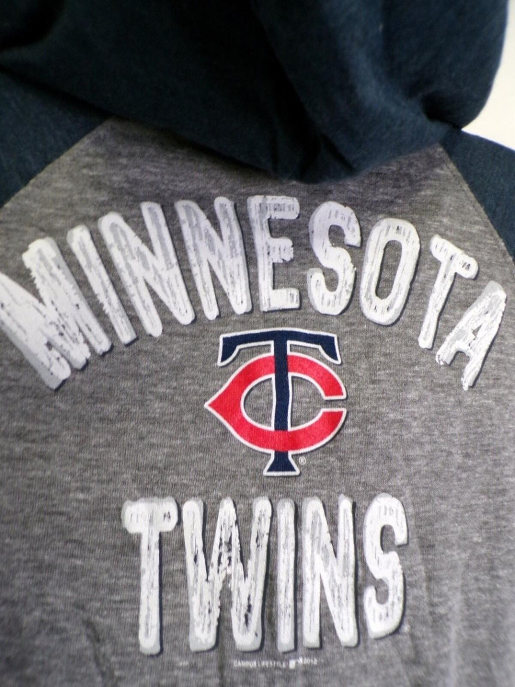 Campus Lifestyle Minnesota Twins Boys L Full Zip Hooded Sweatshirt Gray Navy