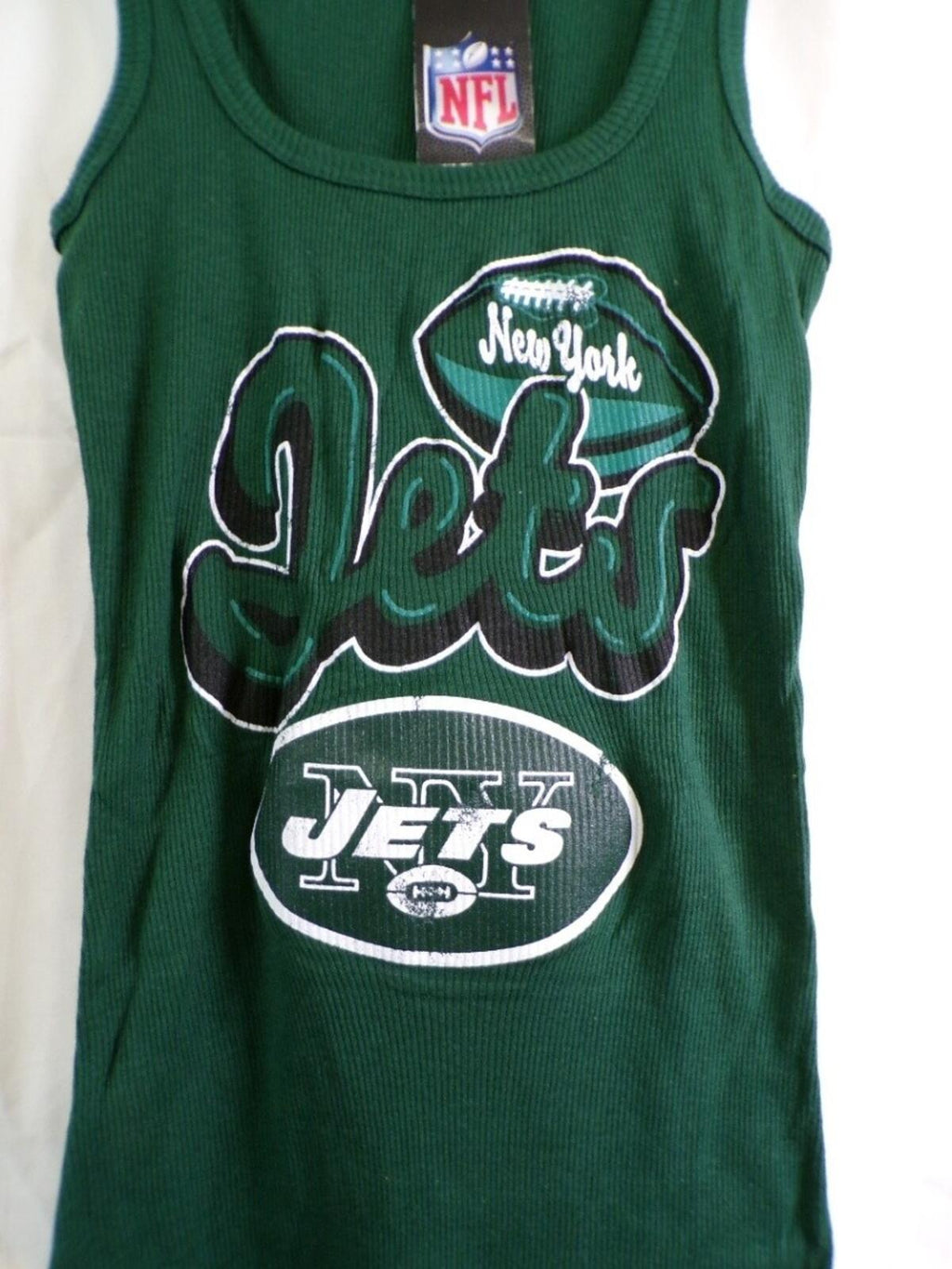 New York Jets Women's Tank Top Large Green Team Apparel 100% Cotton