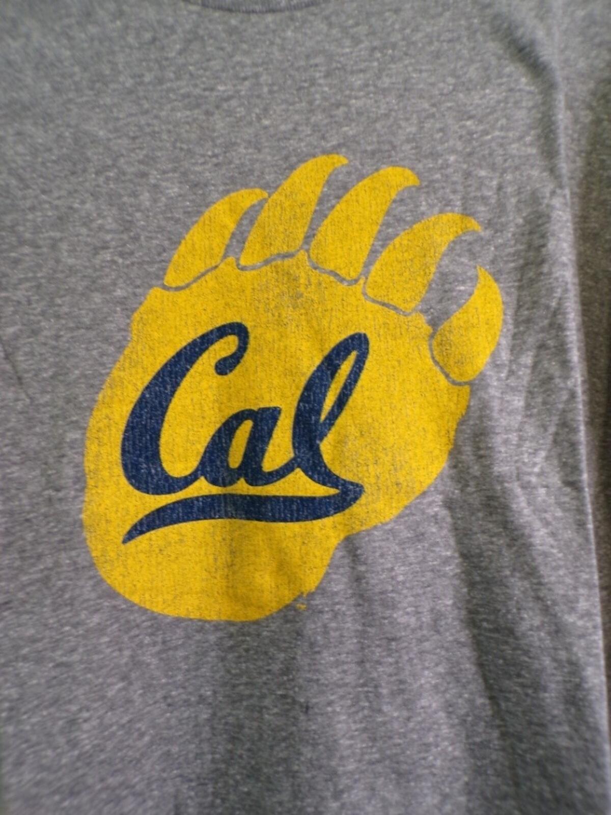 Retro Brand Cal Bear Paw Graphic Men's T-Shirt XL Gray