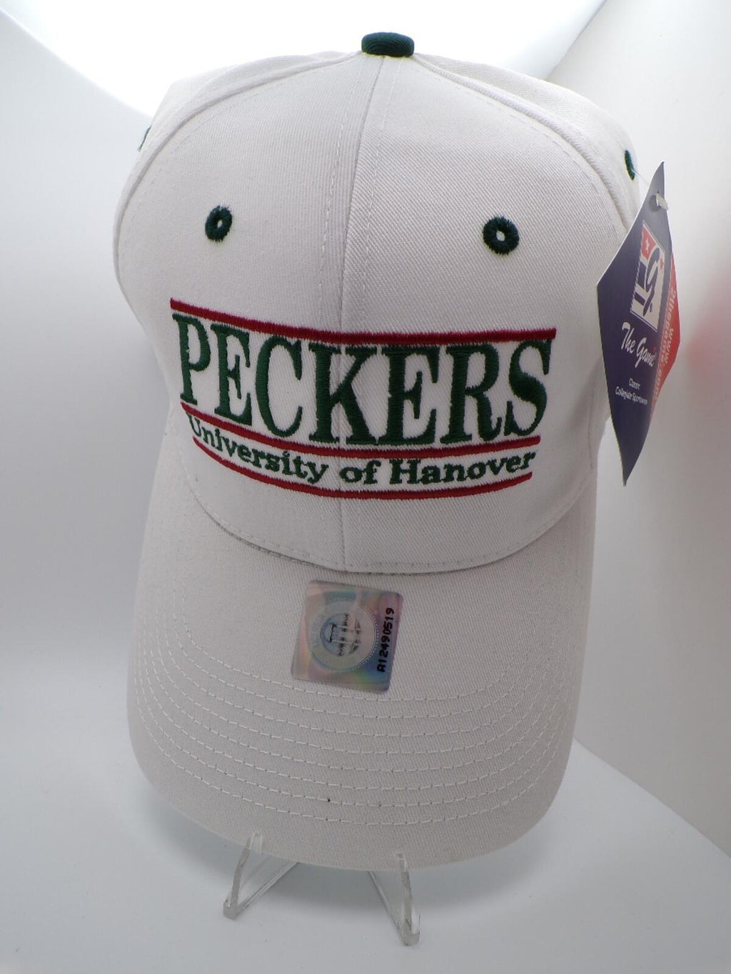 The Game Men's PECKERS University of Hanover White Baseball Cap OSFM Cotton