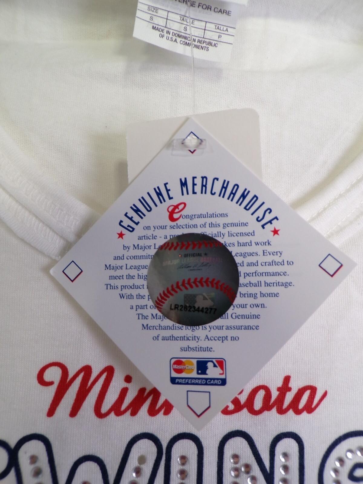 Genuine Merchandise Women's Minnesota Twins V-Neck T-Shirt Size S Rhinestone