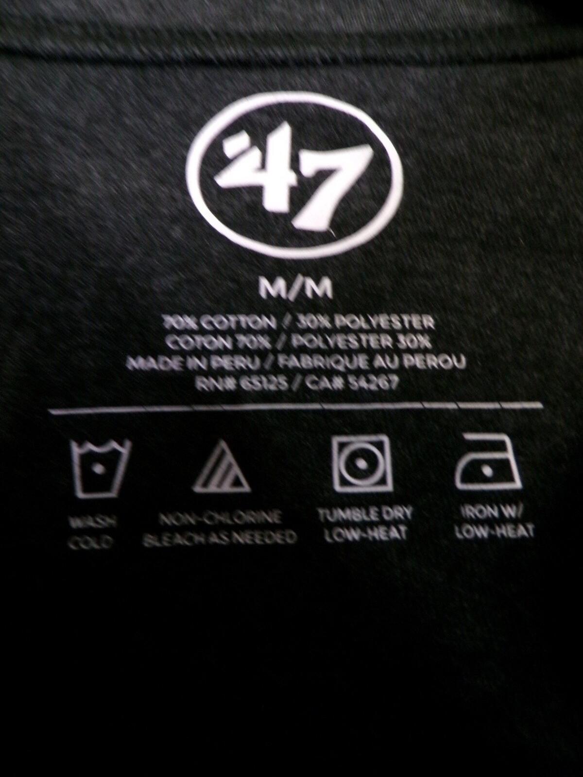 47 Brand Men's San Jose Sharks T Shirt Black M Graphic Tee