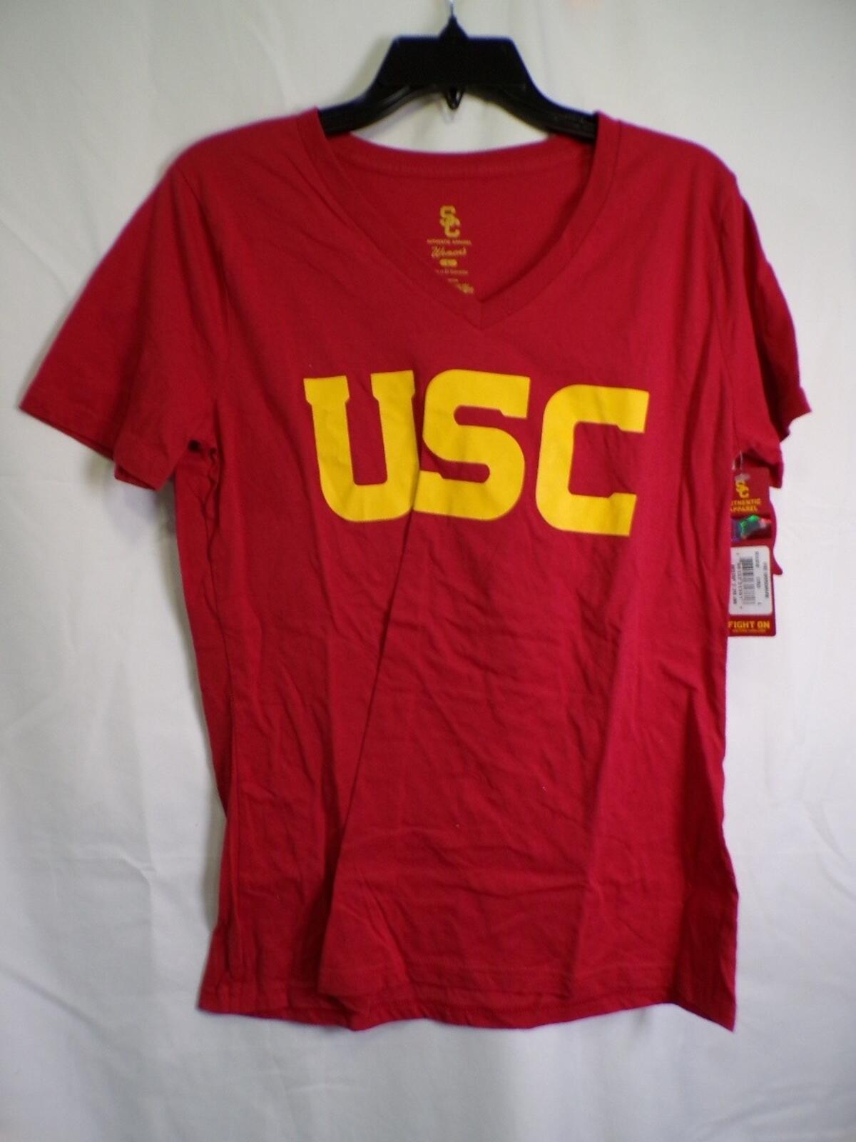 Women's USC V-Neck T-Shirt Large Red Trojans